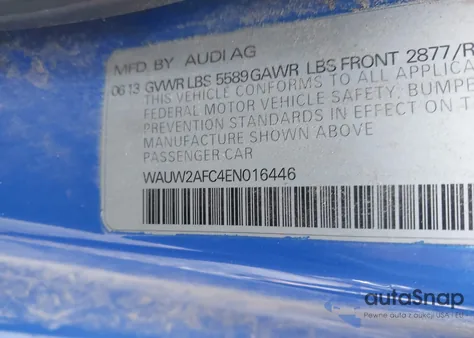 2014 Audi S7 4.0T Prestige из США, поврежденный, VIN WAUW2AFC4EN016446